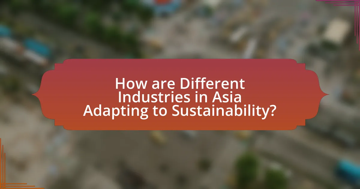 How are Different Industries in Asia Adapting to Sustainability?