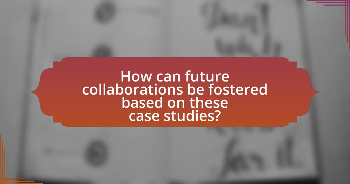 How can future collaborations be fostered based on these case studies?