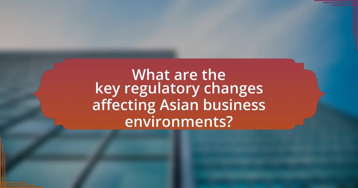 What are the key regulatory changes affecting Asian business environments?